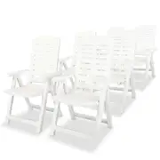 Reclining Garden Chairs 6 pcs Plastic White vidaXL