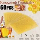 60Pcs Honeycomb Foundation Bee Hive Wax Frames Waxing Beekeeping Equipment Bee