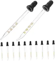 HONMEET 1 Set Glass Graduated Dropper Scale Pipette Droppers Glass Straight Tip Droppers Glass Dropper Mini Dropper Glass Calibrated Droppers Glass Scale Pipette Dropper Transparent