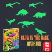 52pce Dinosaur Wall Sticker Glow in The Dark Stickers Removable Party Pack