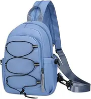 [Generic] Multi-Function Soft Crossbody Bag Large Capacity Solid Color Chest Bag Wear Resist Versatile Backpack Outdoor Sports Camping Sling Bag