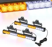 17" Inch LED Strobe Light Bar Beacon Lights Emergency Hazard Warning Amber White