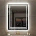 LED Bathroom Mirror with Front+Backlit Lights Dimmable Wall Vanity Mirrors HD