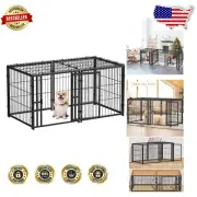 Collapsible Dog Crate with 4 Locks for Small/Medium Dogs - Portable 48" L