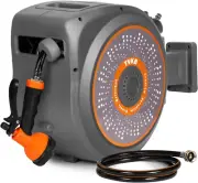 Retractable Garden Hose Reel 100Ftx1/2" Wall Mounted Automatic Rewind Water Hose
