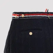 [Thom Browne] Thom Browne-Navy-Blue Cotton Thigh Length Side Tab Skirt-Donna 40 IT