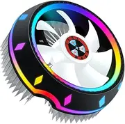 Labymos All-in-one CPU Air Cooler UFO-Designed 5-Color Lighting Push Configuration Intel/AMD Universal Socket with Fluid Bearing Silver