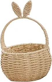 Elegant Rabbit Ears Flower Basket Hand-Made Woven Basket for Home Decor Events