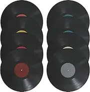 8pcs Blank Vinyl Records Retro Record Wall Stickers Retro Aesthetic Records Signs 1950s Rock and Roll Party Decorations Music Party Decorations