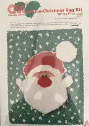 NIB Vintage Columbia Minerva Complete 20” X 27” Latch A Christmas Rug Kit