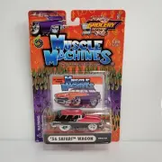 Muscle Machines Grocery Getters 1956 Pontiac Safari Wagon Chase Red Black HTF
