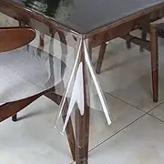 Clear Vinyl Tablecloth Protector,Reusable Tablecloth Protector, Water, Oil, and Splash Resistant Wipe Clean (Rectangular) (54X102 Inch)