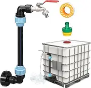 Fepen IBC Outlet Tap, Drain Tap Water Butt, IBC Tap, IBC Container Accessories, Rainwater Tank IBC Tank Accessories (25 cm)