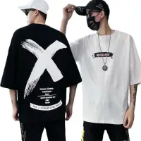 在飛比找momo購物網優惠-【CPMAX】韓系嘻哈寬鬆五分短袖T恤(2色可選 韓版T恤 