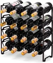 4-Tier Stackable Wine Rack, Standing Bottles Holder Organizer, Wine Storage Shel