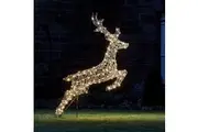 LED Rattan Leaping Reindeer Twinkle