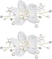 [Healeved] 1 Pair Wedding Shoe Buckles for Women Detachable Shoe Clips with Elegant Flower Design Easy to Install for Flats Boots Sandals and Pumps Golden Color