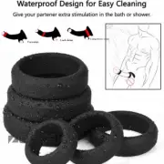 6PCS Penis Extender Enlarger Sleeve Ring Condom Delay Ejaculation-Reusable Men