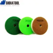 SHDIATOOL 3pcs/pk 100mm/4" Diamond Sponge Polishing Pads for Marble Jade Stone