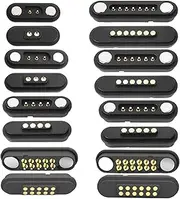 1Pair 2P/3P/4P/5P/6P/7P/8P/9P/10P/12Pin Magnetic Pogo Pin Connector,DC Power Male+Female Socket Charge Spring Loaded Magnet Pogo Pin Connector Single and Double Row DC Power Charging Connector (10Pin)