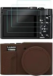 Screen Protector Compatible for Panasonic Lumix ZS99 Digital Camera,Tempered Glass Film Anti-Scratch High Definition and Soft Silicone Case (lumix zs99 CO)