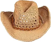 [FOMIYES] Portable Boys and Girls Beach Hat Straw Woven Sun Hat for Summer Wide Brim Straw Light Yellow