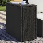 Garden Side Table Outdoor Glass Top Poly Rattan Patio Furniture Black 58x27cm