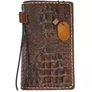 Genuine Leather case fo Iphone 16 15 14 13 12 Pro Max Wallet Crocodile Hand Sew