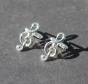 Men's Silver Clef Music Note Stainless Steel Dress Shirt Cufflink