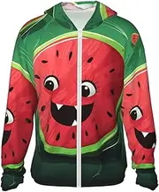 [LHBWCVN] UPF 50+ Light Jacket Full Zip Sun Protection Hoodie for Women Men Long Sleeve Watermelon Sun Shirts