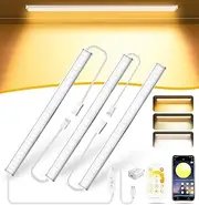TONGLIN Cabinet Lights, 3 PCS 30cm Linkable Closet Lights, Dimmable Cupboard Lights with APP Remote Control Timer, Ultra Thin Led Strip Bar for Kitchen Closet Workbench
