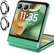 Zeking (2 Set) for Motorola Razr 60 Camera Lens Protector, Scratch-Resistant HD Clarity Ultra-Thin 9H Tempered Glass with Aluminum Edging, Individual Metal Lens Cover (Silver)
