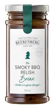 Beerenberg Smoky BBQ Relish 280g - Rich and Smoky Gourmet Condiment