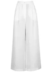 Casa Raki Alma Wide-leg Linen Trousers - Off White - L (UK14 / L) L (UK14 / L)