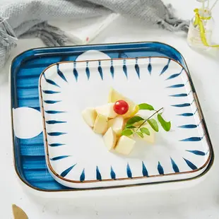 景德鎮家用盤子菜盤餐具北歐風創意瓷盤子方盤平盤陶瓷菜碟子