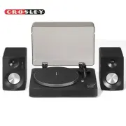 Crosley C300 2-Speed Fully Automatic Turntable Black With Speakers KT300B-BK