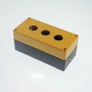 3 Hole 22mm Yellow Black Push Button Switch Station Control Plastic Box Case