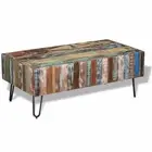 Solid Recycled Timber Coffee Table Iron Legs Couch Side Furniture Antique vidaXL