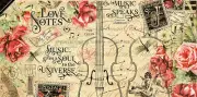 LOT OF (8) Graphic45 LOVE NOTES 8x8 PAPERS scrapbooking VINTAGE MUSIC ROSES