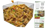 Compost Bin Outdoor, Square Mesh Garden Wire Compost Bin for Stacking Leaves