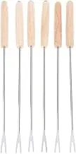 Folpus 6X Stainless Steel Fondue Forks for Heating Roast