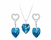 Fashion Ocean Heart Imitation Crystal Women's Set