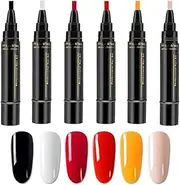 Nail Polish Sets For Women | 6 Colors Quick-Dry Nail Polish Art Kit - No UV Professional Manicure Nail Polish Pens