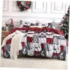 Christmas Duvet Cover Reversible Printed Comforter Cover Queen Christmas Grey