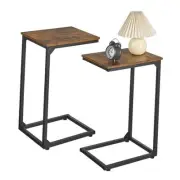 C Shaped End Table Set of Couch Side Table for 15.7" D x 11.8" W x 24.4" H 2