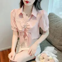 在飛比找蝦皮購物優惠-Western style chic bow shirt l