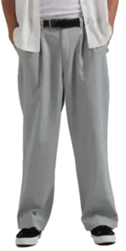 Afends Fat Cat Hemp Wide Leg Grey Suit Pants