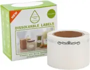 120 Pcs Dissolvable Food Label 1 1/2" x 2 1/2" Canning Labels for Mason Jars Ca