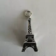 925 Solid Sterling Silver 3D Eiffel Tower Charm, Paris, Landmark, Boxed! New!