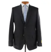 Hickey Freeman NWT Super 140's Wool Two Piece Suit Size 40R US In Solid Blue